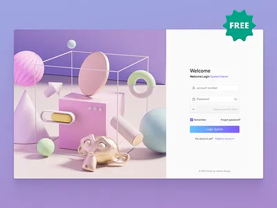 Simple 3D scene-4K Free 3d 3d art blender blender3d design free illustration login material octane ui