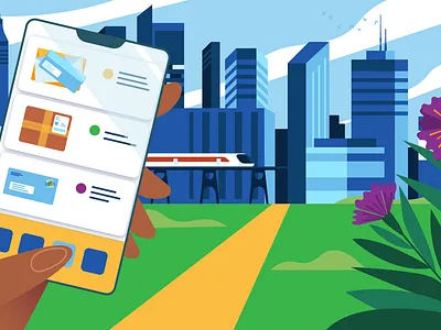 iPostal Frame 02 animation app branding character design frame graphic graphic design illustration motion motion graphics phone postal smart spot ui vector video