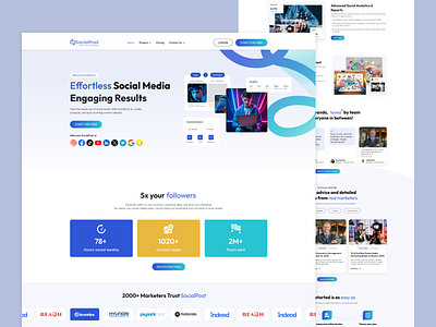 Social Post Ai image editor landing page social media social post ai website