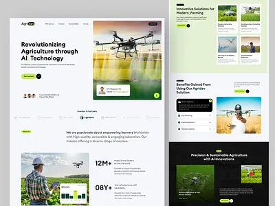 Drone-Agriculture Technology Landing Page| Web Design Concept agricultural agriculture agripilot agro agro web design agrotech agrotechnology agrotechui drone drone agroculture farming landing page farmtech landing page smartfarming trend ui