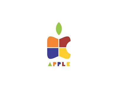 Apple colorful logo design apple branding colorfull corporate fitness food fruite health medical organic technology