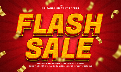 Flash Sale 3d editable psd text effect editable text effect