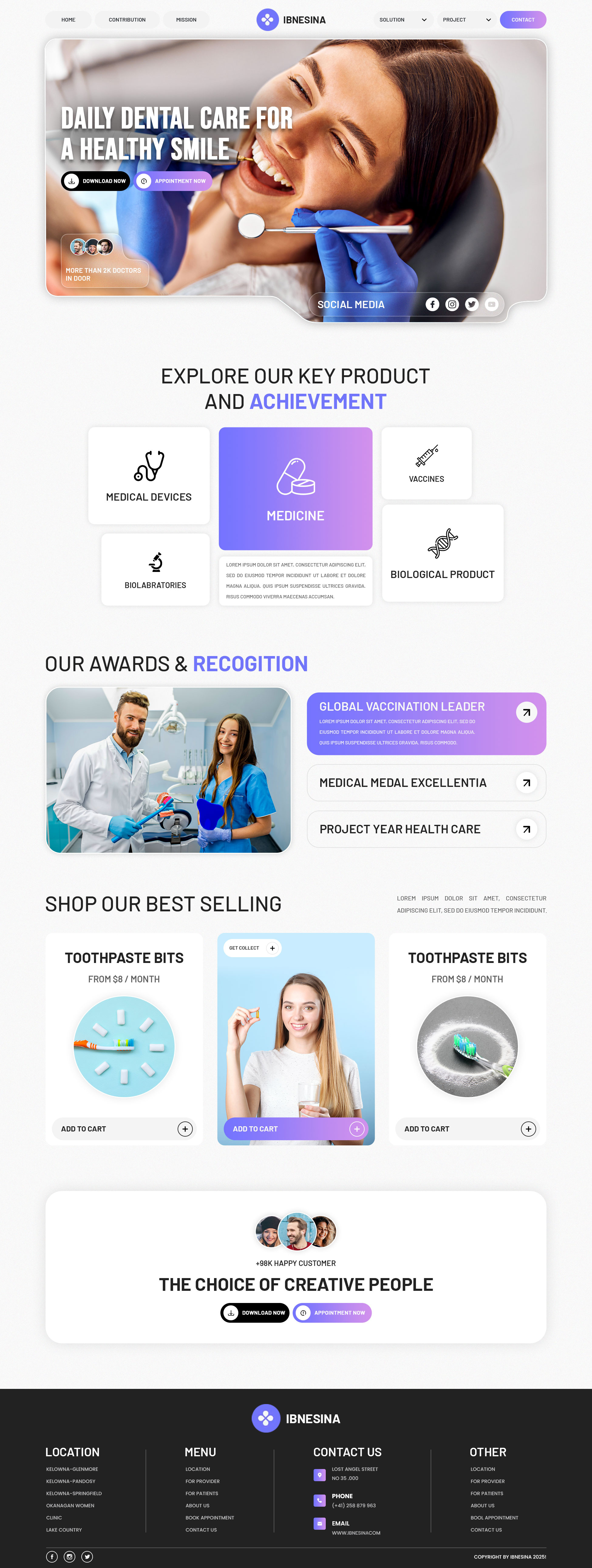 Ibnesina Dental Website. branding css design elementor pro figma front end development graphic design illustration landing page logo ui ui design uiux ux design web web design website website design wordpress