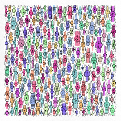 Watches. color colour digital art doodle illustration time watches watcheswasinlove