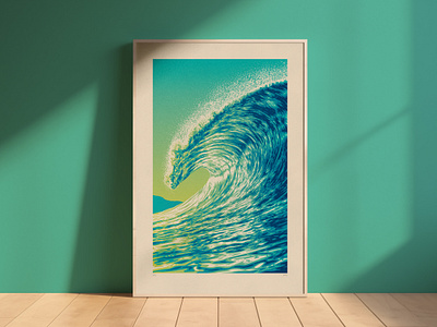 Wave One - Third Edition beach dan kuhlken design dkng dkng studios illustration nathan goldman ocean poster surf surfing swell tsunami vector wave