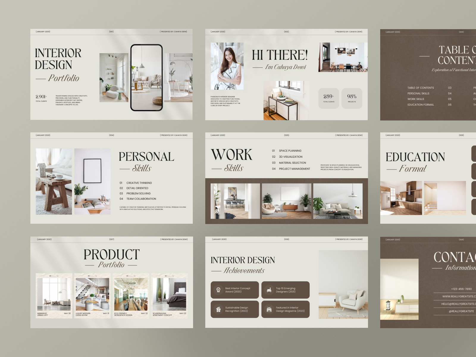 Example of Portfolio Deck Presentation Design
