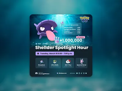 Shellder Spotlight Hour Pokémon GO Infographic infographic pokemon