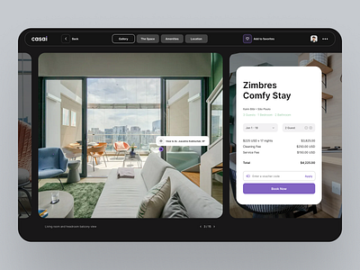 Casai Apartment Page airbnb apartment booking branding concept dashboard design flight hotel logo mobile reservation saas starup travel trip ux web web design