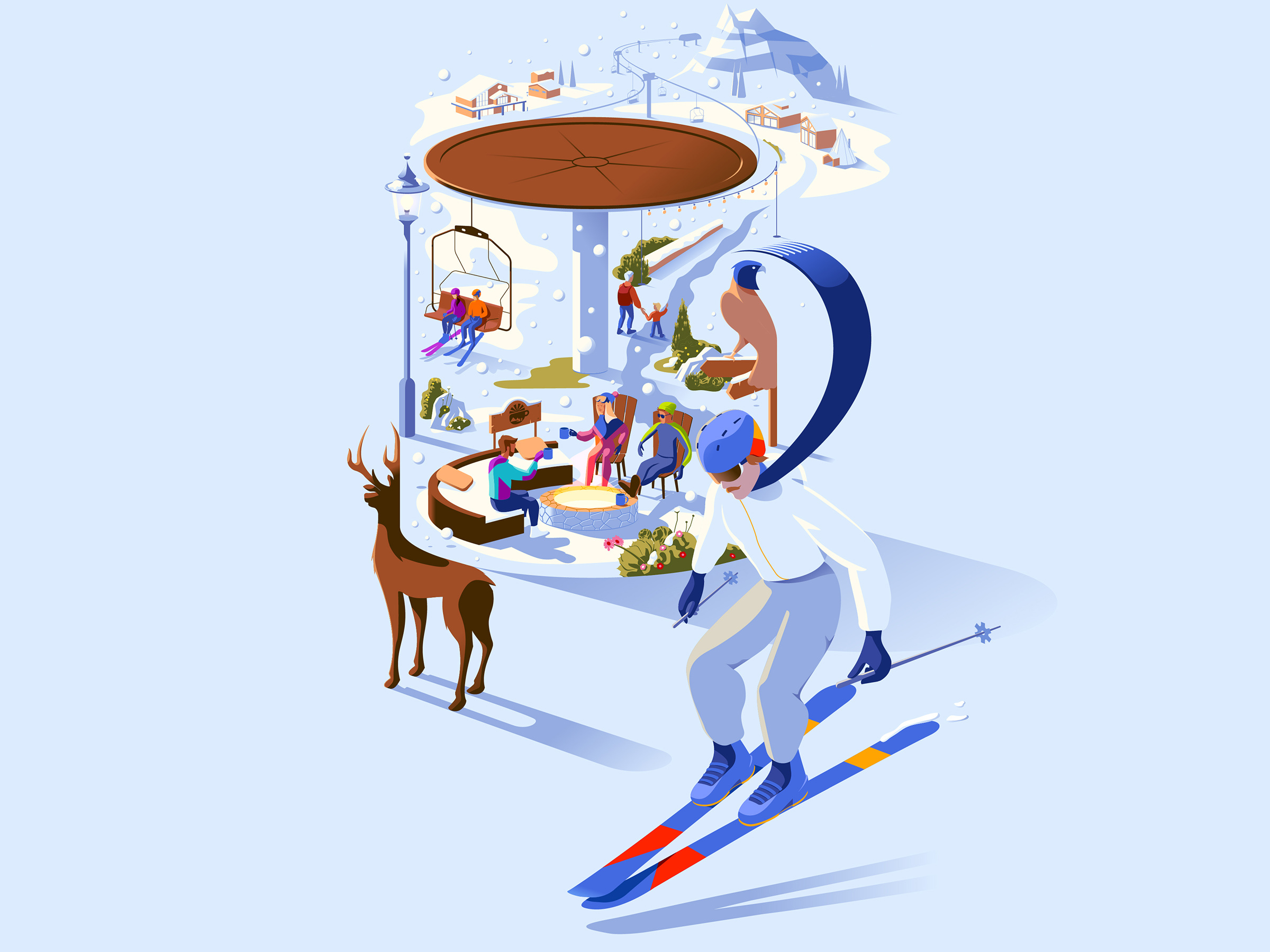 Travel Mug (Alpine) ☕️⛷ alpine brew chalet coffee deer holiday mountains mug ski ski resort skiiing snow travel