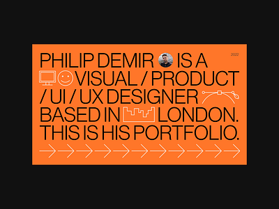 UI/UX/Digital Design Portfolio cover deisnger digital helvetica icons neue haas grotesk orange palette portfolio slide ui ux visual