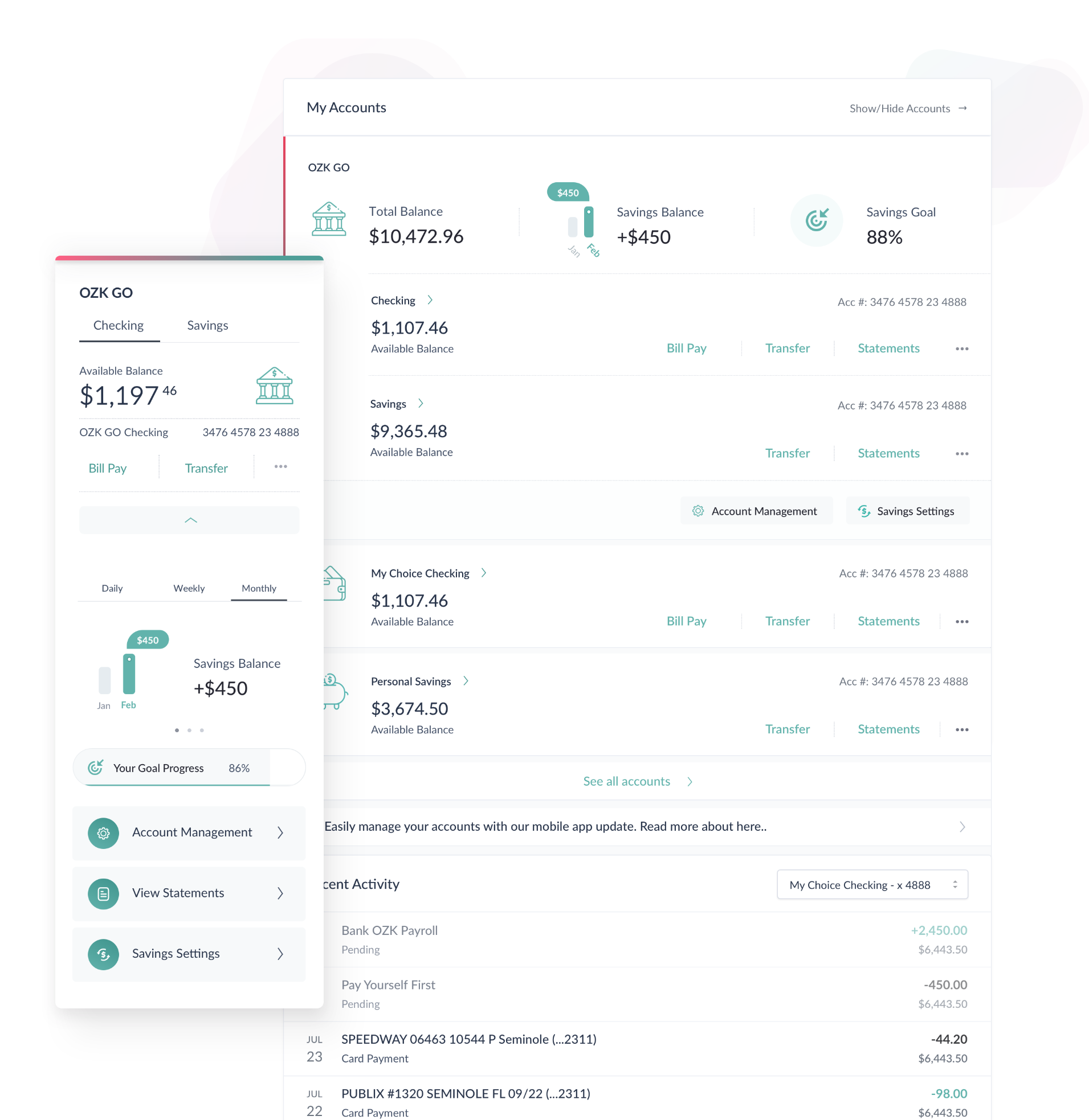 Bank OZK- OZK GO bank account banking