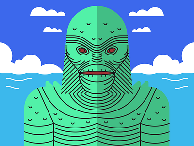 Creature from the Black Lagoon creature creaturefromtheblacklagoon illustraion illustration illustration art illustration digital illustrations minimalist seattle