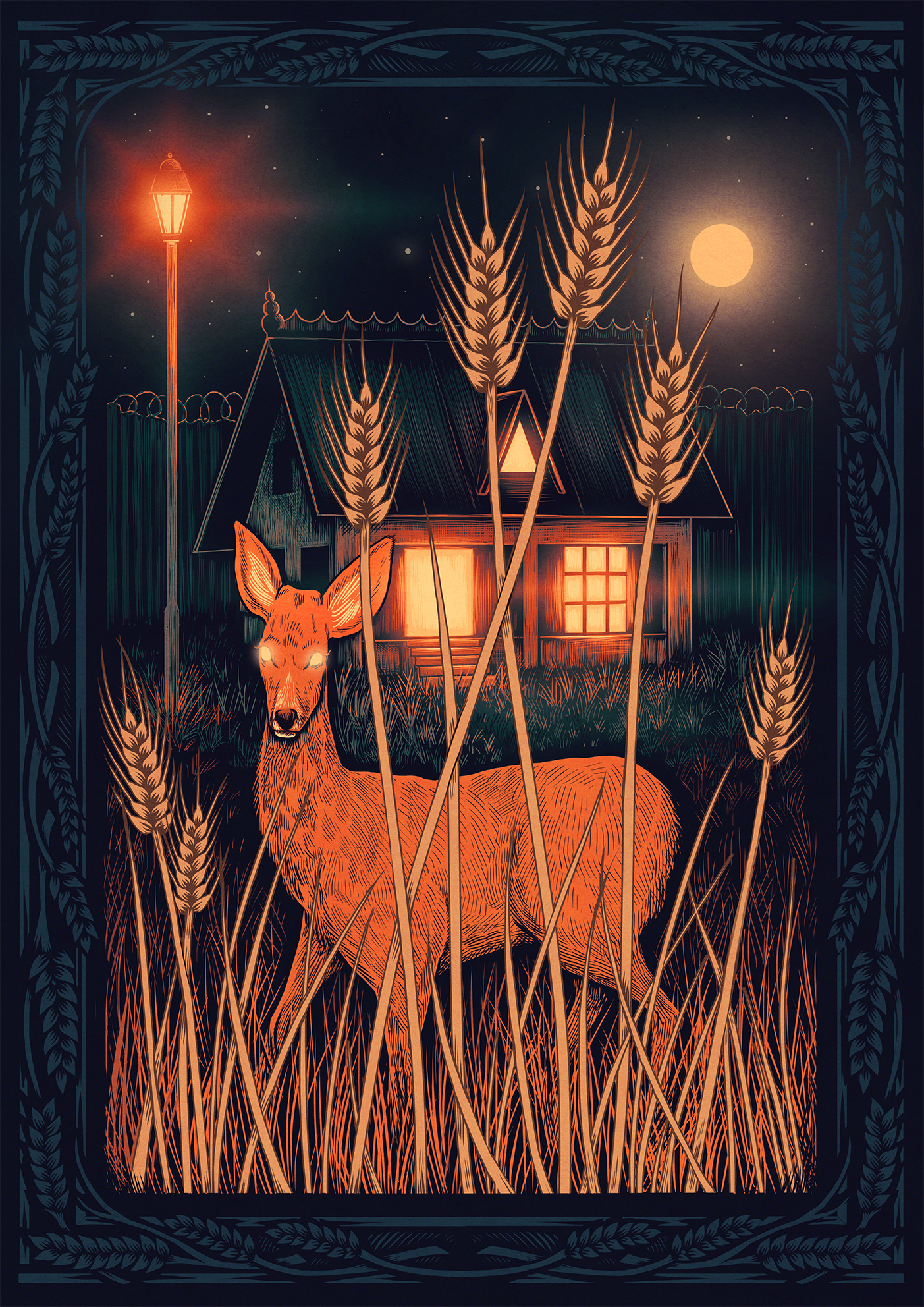 Deer art comic deer drawing illustration nature photoshop scene spooky wacom