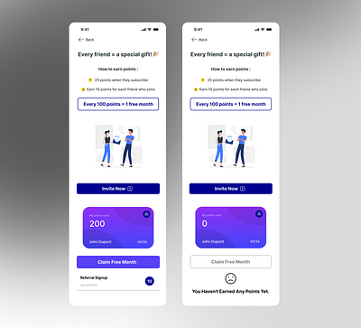 Refer and earn design invitefriends rewards graphic design
