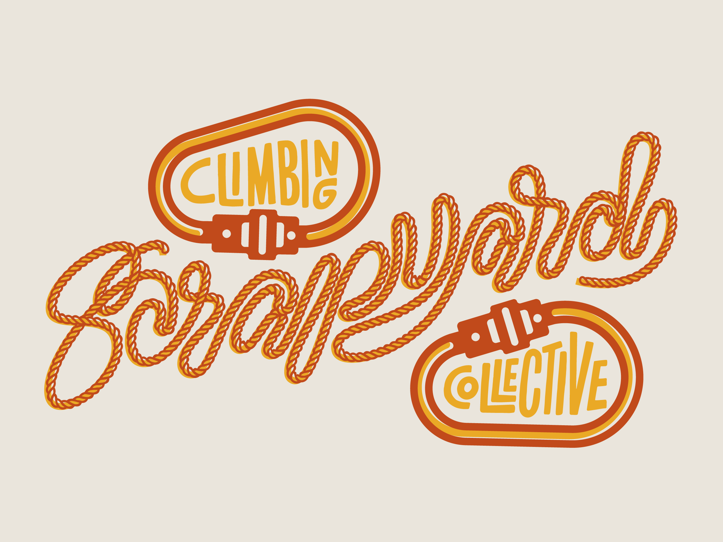 Scrapyard Rope Lettering belay bouldering carabiner climbing gym lasso lettering rock rope script