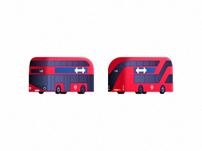 London Bus bus car flat gradient illustration london perspective public red simple street transport travel trip uk vector vehicle