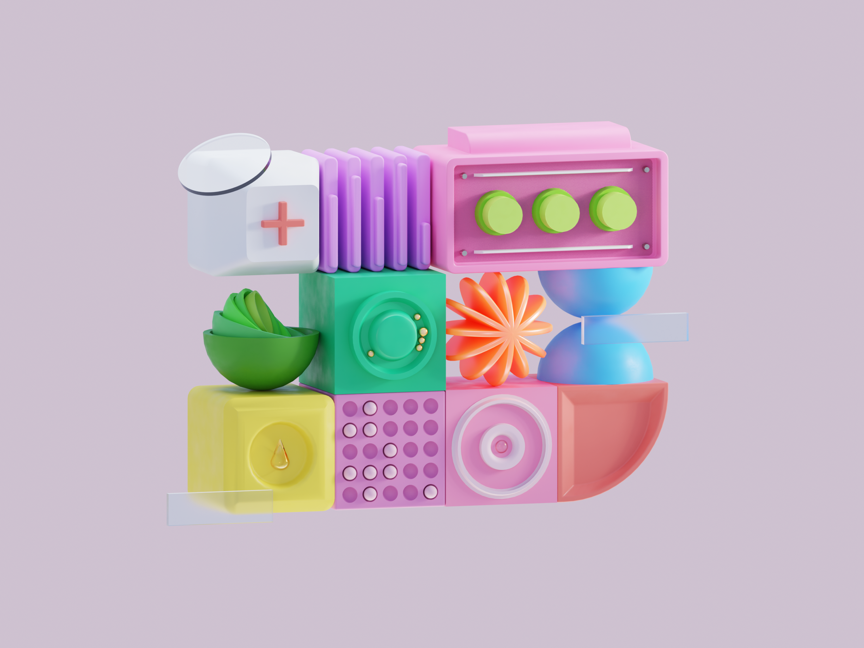 3D Composition 3d blender brightness cycles flat illustration graphic design illustration illustrator render ui