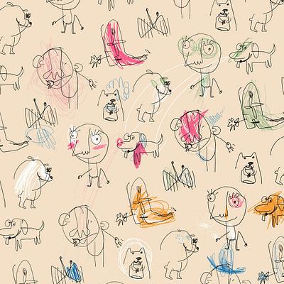 Kid Drawing Pattern branding calgary canada childrens art childrens illustration design female artist illustration illustrator kid art pattern print surface pattern design