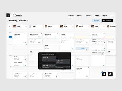 Calendar app dashboard for scheduling appointments app appointment avaibility barber barbershop booking calendar dashboard finance management platform pos schedule scheduling services ui ux web app