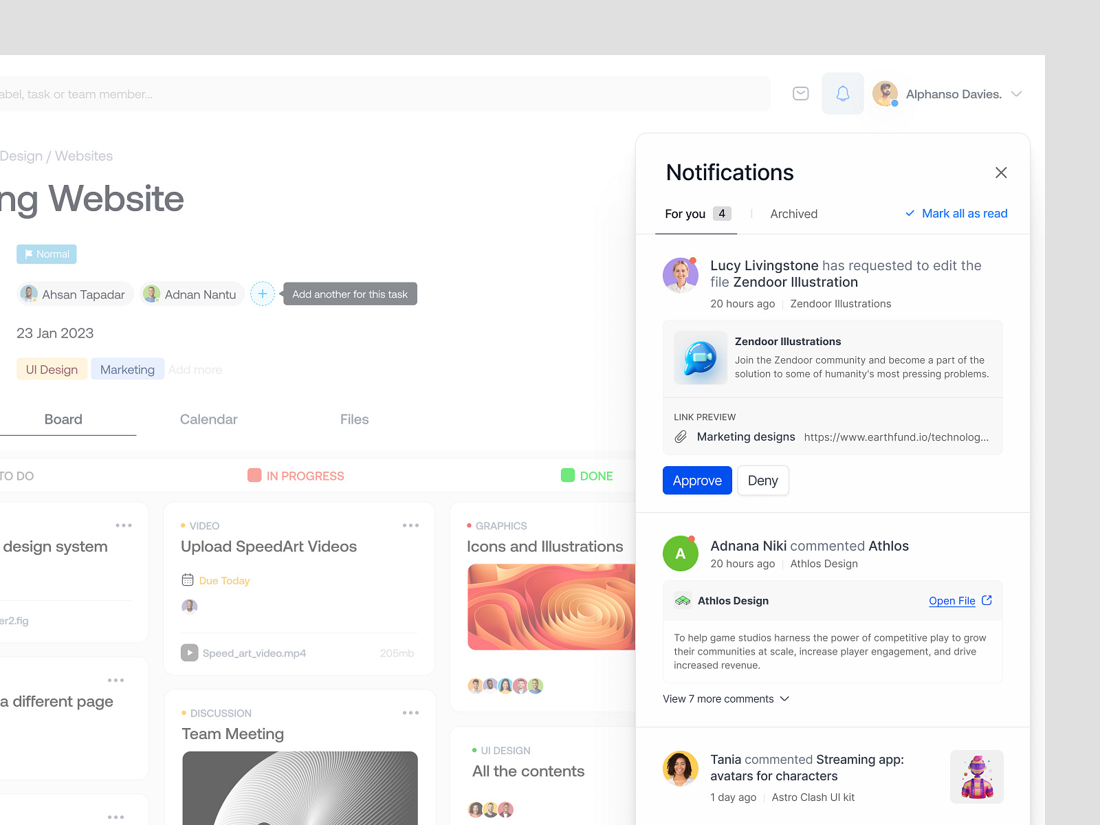 Task Management | Notifications by Ofspace SaaS for Ofspace on Dribbble