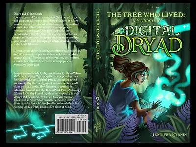 "THE TREE WHO LIVED: tales from the DIGITAL DRYAD" bookcover bookdesign brand icon brand identity branding conceptart coverdesign design digitalart fantasyart graphic graphic design illustration logo ui visual identity