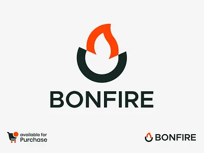 Bonfire Logo Concept abstract adventure apparel bonfire bonfire logo branding campfire custom fashion fire flame geometric hot iconic logo design minimal saas software symbol wood