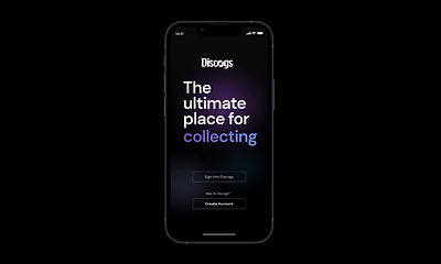 Discogs® changing text + background blur animation app apple branding components design figma ios iphone mobile motion graphics typography ui ux video
