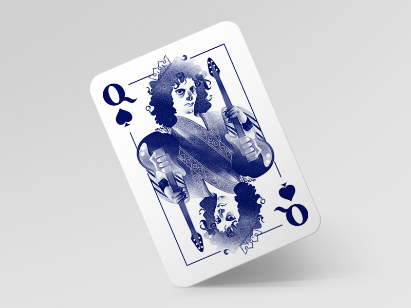 Queen cards graphic design guitar illustration ilustracja ilustracja cyfrowa music music portrait people illustration polish illustration portrait queen