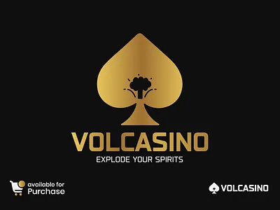Casino Logo Concept abstract bet betting platform blast branding casino casino logo explode fire flame icon lava logo design online poker poker tour power spade spade logo volcano
