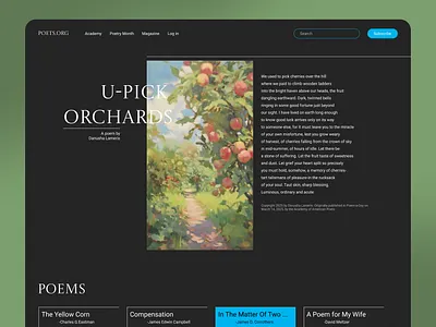 Poets.org website redesign aesthetic branding graphic design poem poet ui uiux ux ux design website website redesign