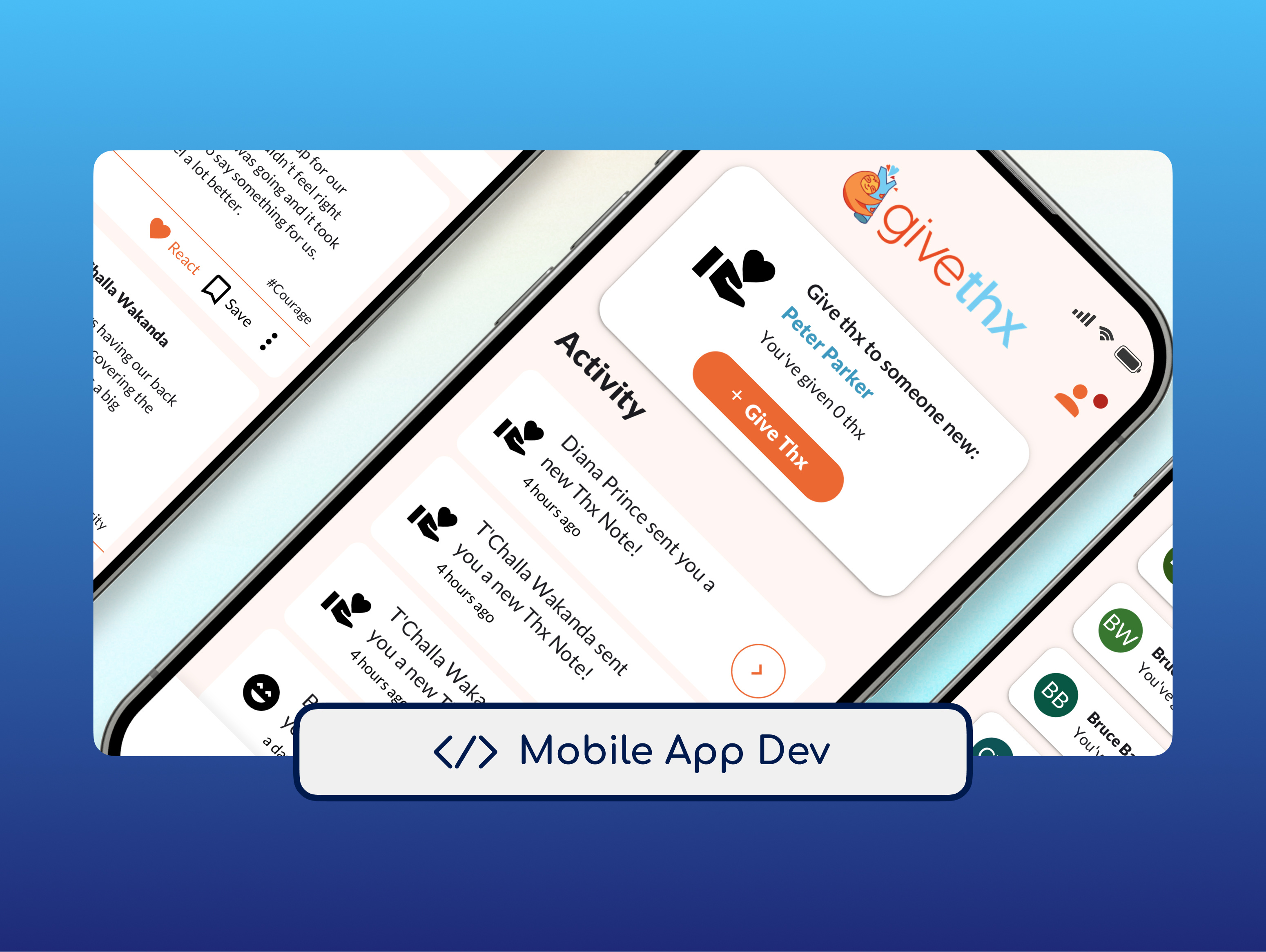 GiveThx - Mobile App account activity android button dashboard goals gratitude iphone logo mobile mysql notes notification react react native responsive stats text area