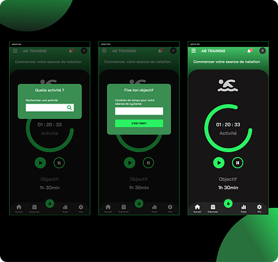 AB Traning - débuter une seance design ergonomie mobile ui ux