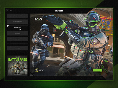 Call of Duty MW2 app army call of duty dark game green product ui ux