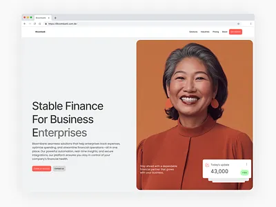 Bloom Bank Websire hero section agency website app best ui design branding design illustration landingpagedesign logo ui website design