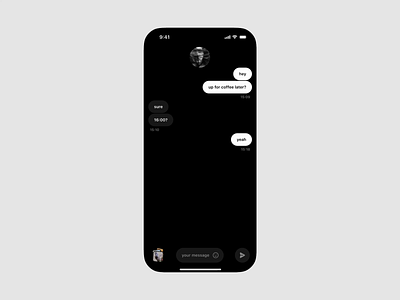 Sending a message animation chat clean dark details interaction messenger mobile ui video