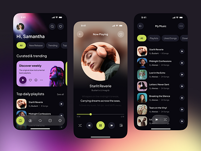Music Player UI – Dark Mode Aesthetic user friendly