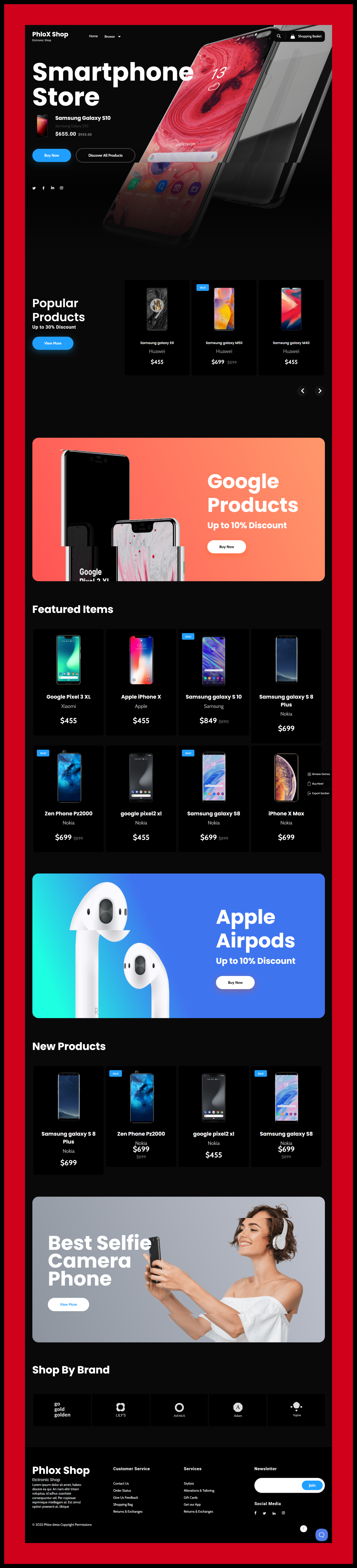 Smartphone Store – E-commerce Website mobile shopping online tech shop phone e commerce smartphone store tech gadgets