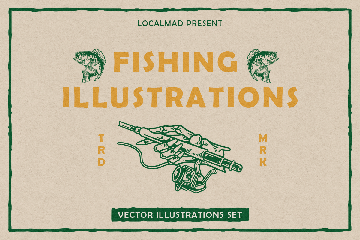 Fishing Vector Illustrations apparel design artwork bassfishing carpfishing carplife catchandrelease design fisherman fishillustration fishing graphic design illustration largemouthbass logo ocean tshirt design vector