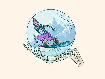 Shredding the Winter Wonderland concept design graphic design illustration skeleton skull snowboad illustration snowboading snowboard snowboard print snowboarding surf surf design surf illustration surf print surfing