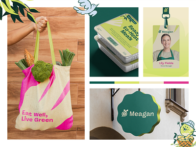 Meagan Mockup: Plant-Based, Flavor-Packed 🍔✨ brandidentity branding design fb food graphic design id card logo logo design mockup packaging stationary vagetable vegan visual identity