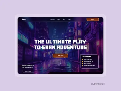 NFT P2E GAME - Website Design design figma game gamedesign graphic design nft ui uidesign website