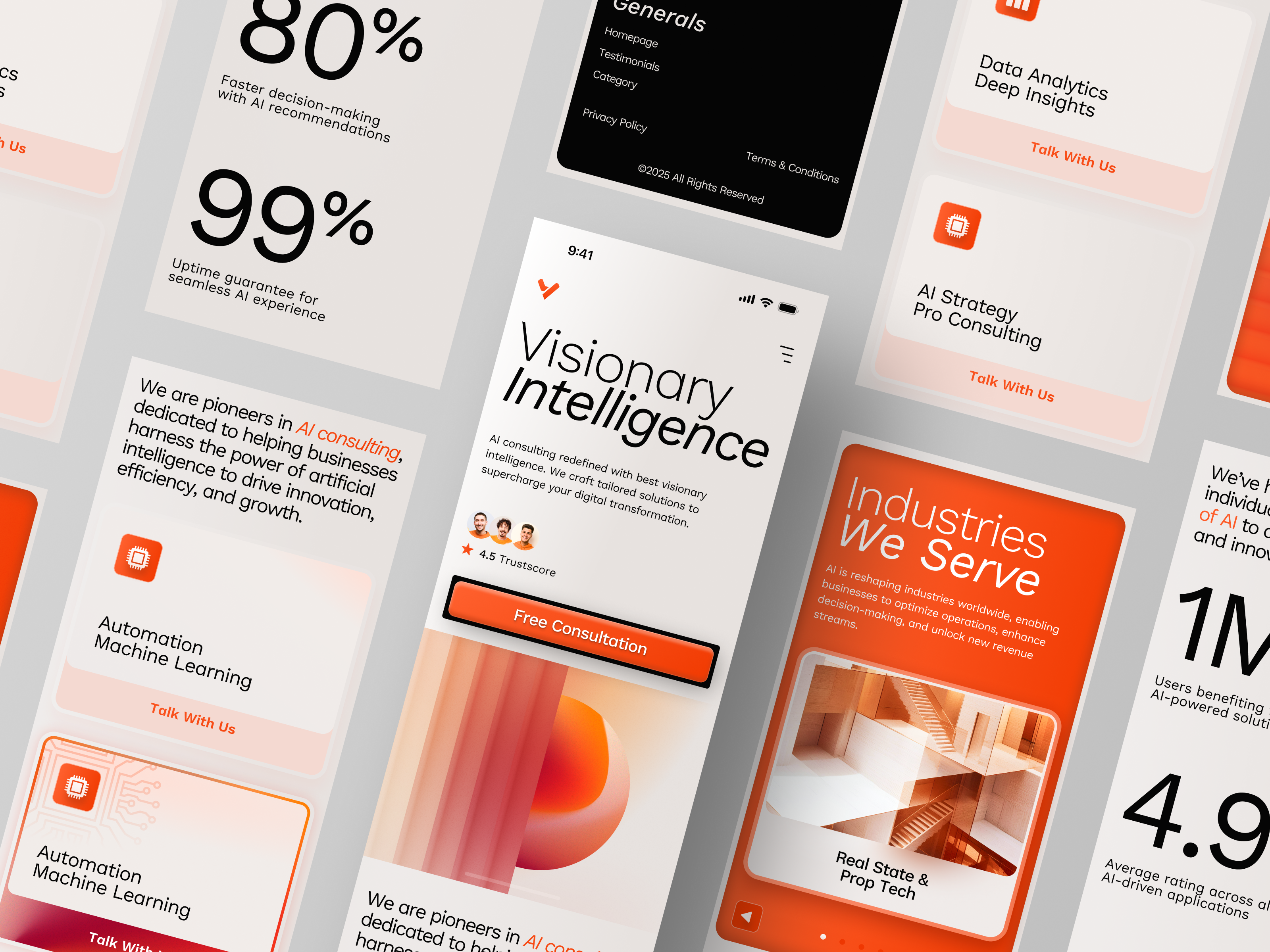 Example of VisioAI - AI Consulting Company Responsive Page Website