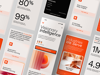VisioAI - AI Consulting Company Responsive Page Website ai artificial intelligence chat gpt consulting design machine learning responsive responsive layout siri tech technology ui ux web web design website website design