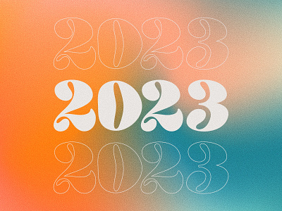 2️⃣ 0️⃣ 2️⃣ 3️⃣ 2023 gradient new year numbers serif type wave wavy type