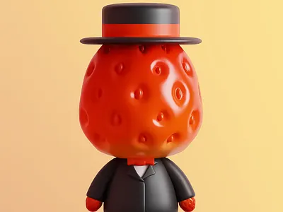 "Mister Strawberry" - 3D Design 3d 3d abstract art 3d art 3d character design 3d design 3d visual abstract art clean clean design colorful creative creative modeling formality fruit graphic design strawberry strawberry with a hat strawberry with suit unique unique avatars