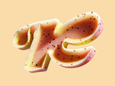 3D typography-inspired artwork 3d 3d art 3d art work 3d design 3d visual artwork clean clean design colorful creative design dessert gradient letter k soft soft colors soft pink typography inspired unique warm pastel colors