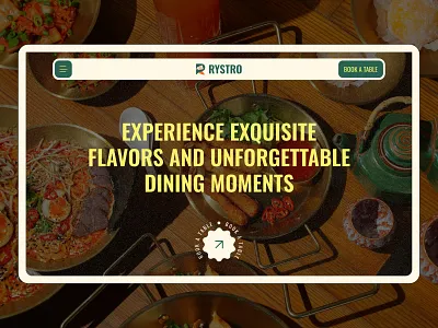 Rystro- Restaurant Hero section food website header restaurant website ui uiux ux web design