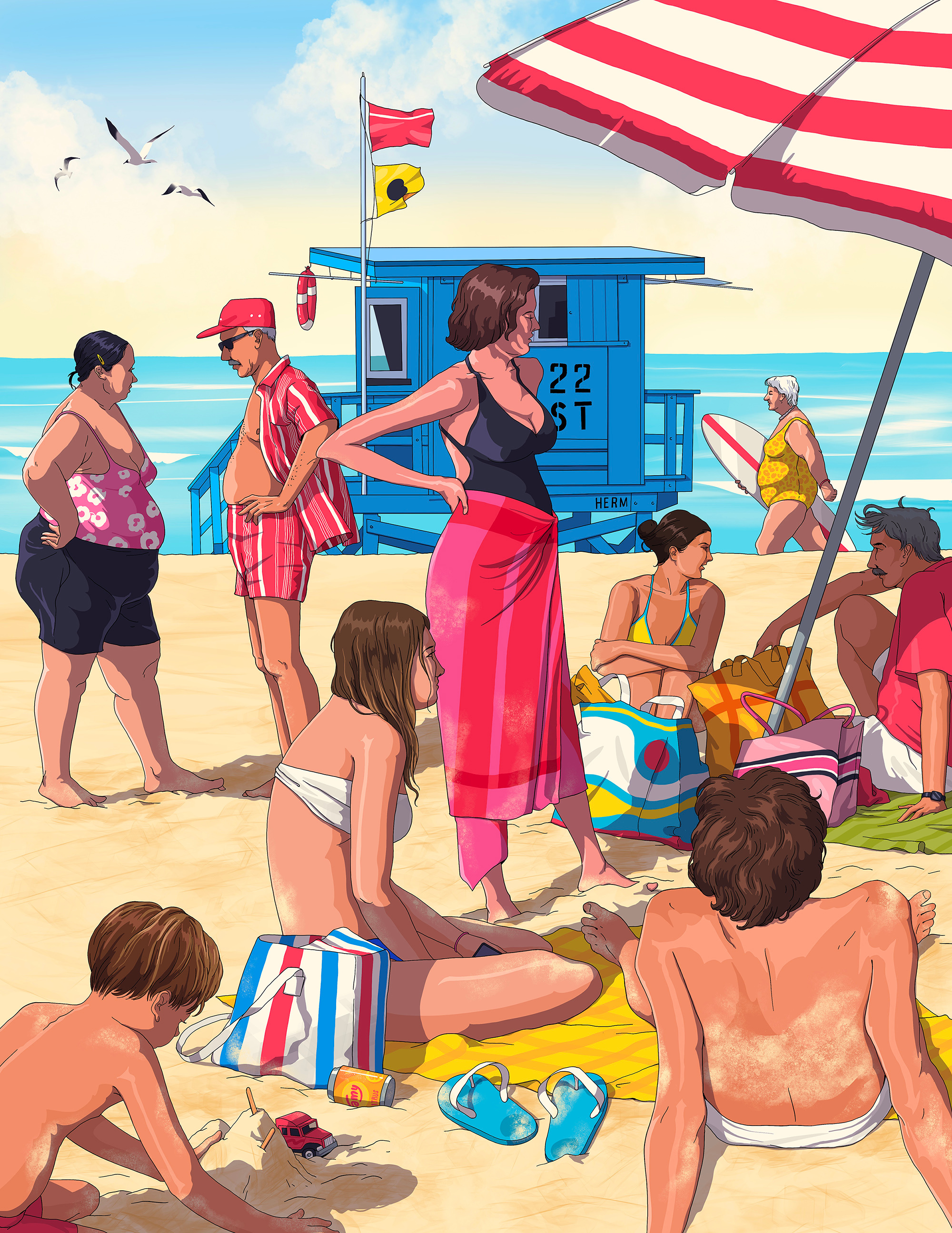 The beach ⛱️👙🌞 art beach design illustration sajid