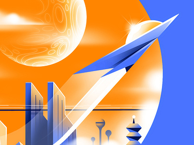 Tomorrowland 2023 🚀 album art astro badge design blade runner blastoff cloud city illustration illustrator nasa procreate rocket sci fi science fiction scifi space travel spaceship spacex starship tomorrowland worlds fair