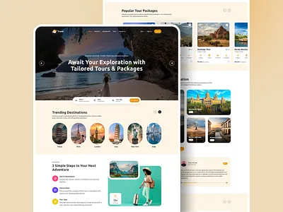 Travel website Landing Page landing page ui travel landing page travel website ui wrteam wrteamdesign